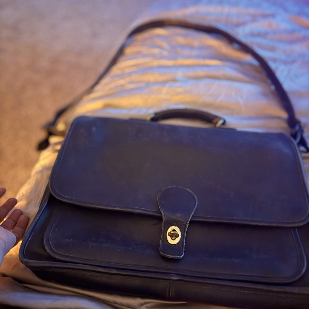 Vintage Coach leather briefcase or messenger bag.